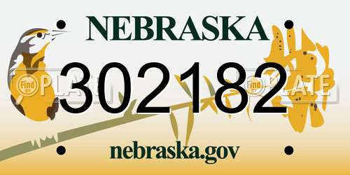 302182 Nebraska License Plate