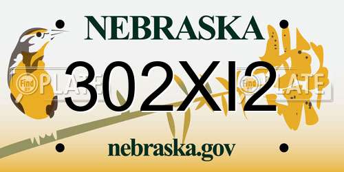 302XI2 Nebraska License Plate