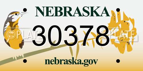 30378 Nebraska License Plate