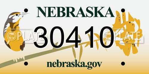 30410 Nebraska License Plate