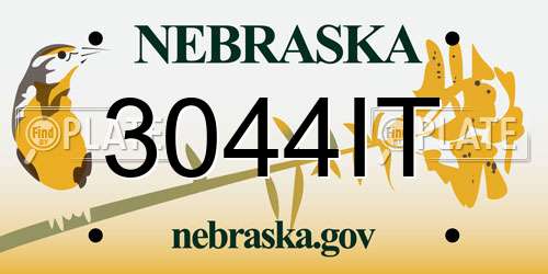 3044IT Nebraska License Plate
