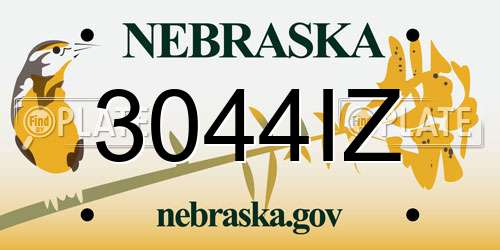 3044IZ Nebraska License Plate