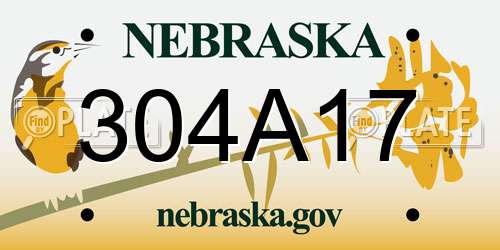 304A17 Nebraska License Plate