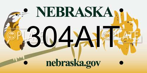 304AIT Nebraska License Plate