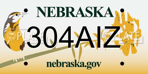 304AIZ Nebraska License Plate