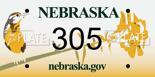305 Nebraska License Plate
