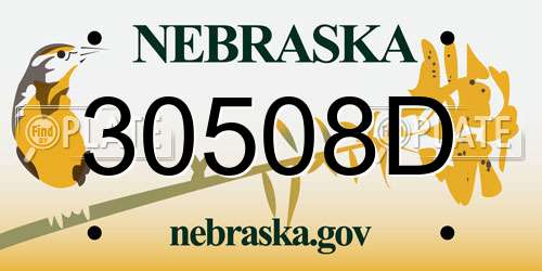 30508D Nebraska License Plate