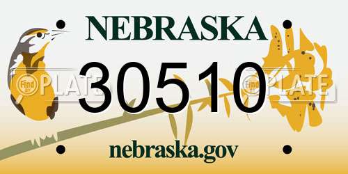 30510 Nebraska License Plate