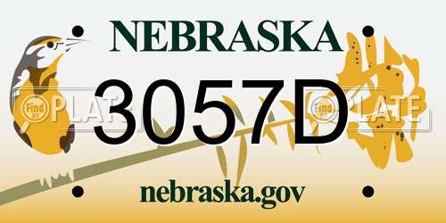 3057D Nebraska License Plate