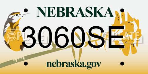 3060SE Nebraska License Plate