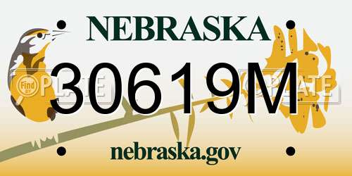 30619M Nebraska License Plate