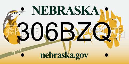 306BZQ Nebraska License Plate
