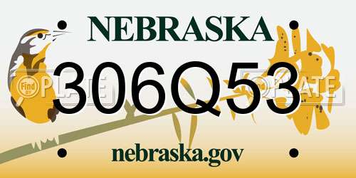 306Q53 Nebraska License Plate
