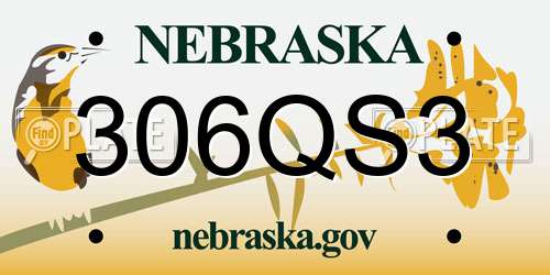 306QS3 Nebraska License Plate