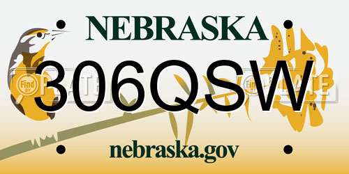 306QSW Nebraska License Plate
