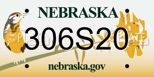 306S20 Nebraska License Plate