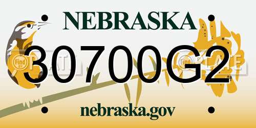 30700G2 Nebraska License Plate