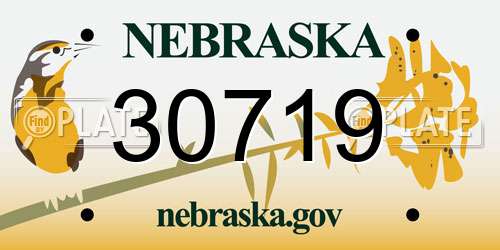 30719 Nebraska License Plate