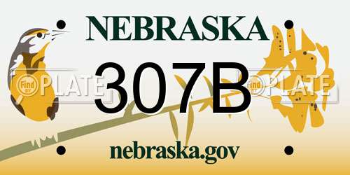307B Nebraska License Plate