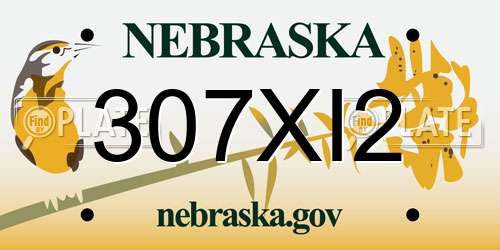 307XI2 Nebraska License Plate
