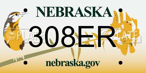308ER Nebraska License Plate
