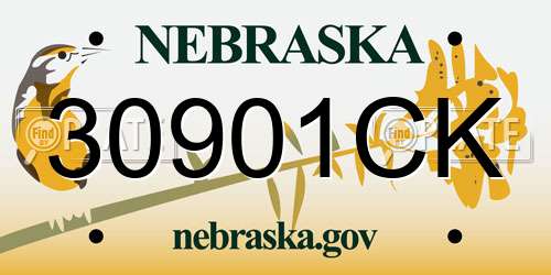 30901CK Nebraska License Plate