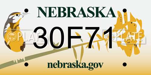 30F71 Nebraska License Plate