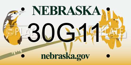 30G11 Nebraska License Plate