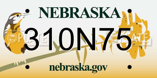 310N75 Nebraska License Plate
