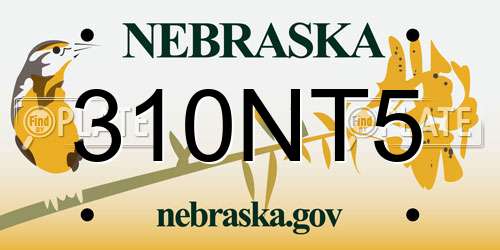310NT5 Nebraska License Plate