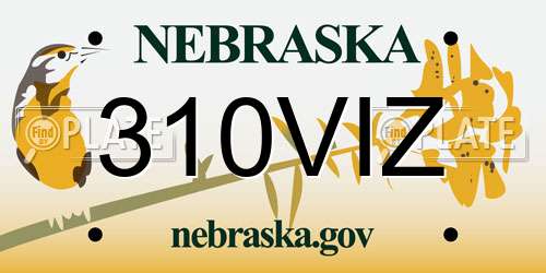 310VIZ Nebraska License Plate