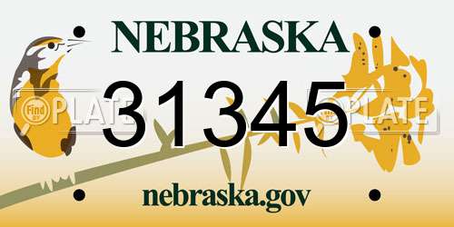 31345 Nebraska License Plate
