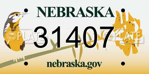 31407 Nebraska License Plate