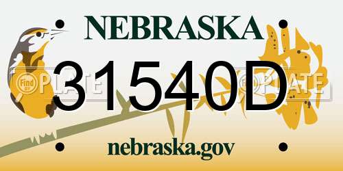31540D Nebraska License Plate