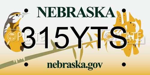 315YTS Nebraska License Plate