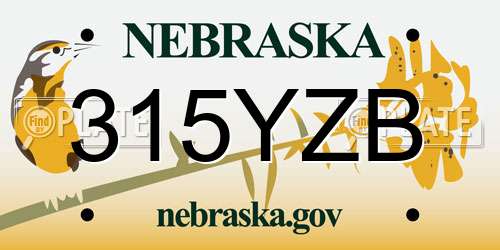 315YZB Nebraska License Plate