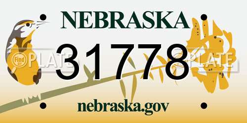 31778 Nebraska License Plate