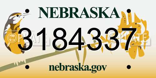 3184337 Nebraska License Plate