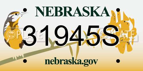 31945S Nebraska License Plate