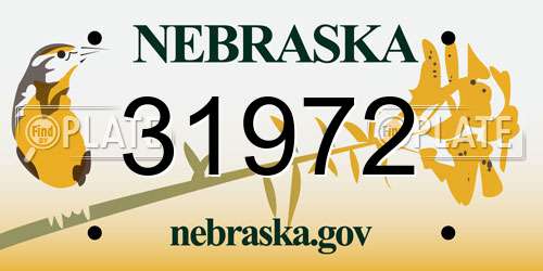 31972 Nebraska License Plate