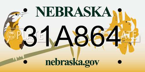 31A864 Nebraska License Plate