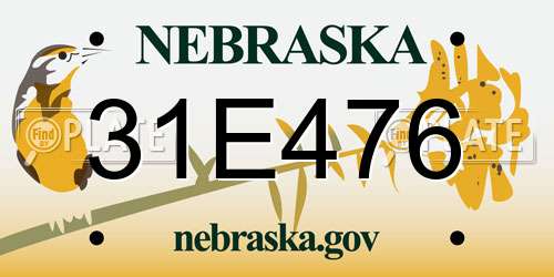 31E476 Nebraska License Plate