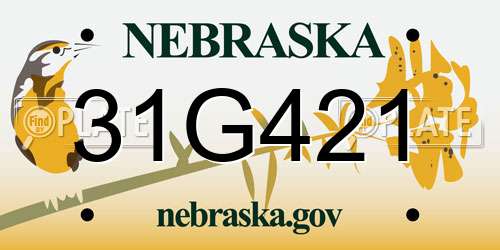 31G421 Nebraska License Plate