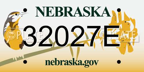 32027E Nebraska License Plate