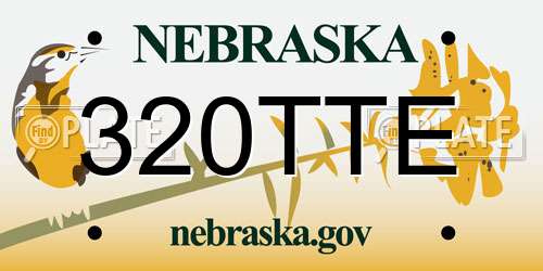 320TTE Nebraska License Plate