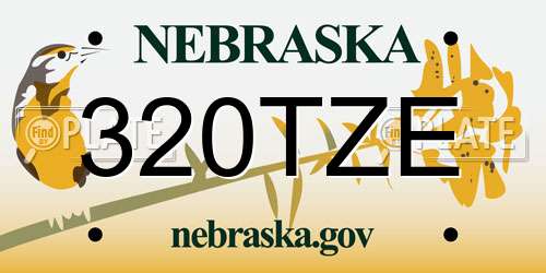 320TZE Nebraska License Plate