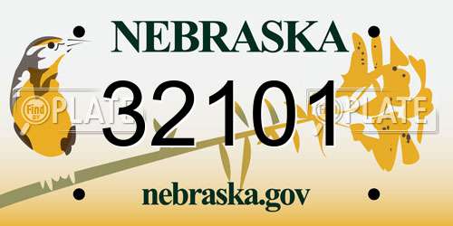 32101 Nebraska License Plate