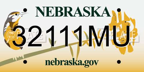 32111MU Nebraska License Plate