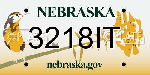 3218IT Nebraska License Plate