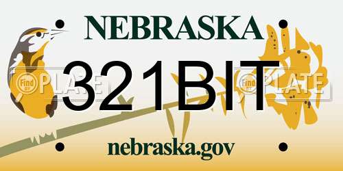 321BIT Nebraska License Plate